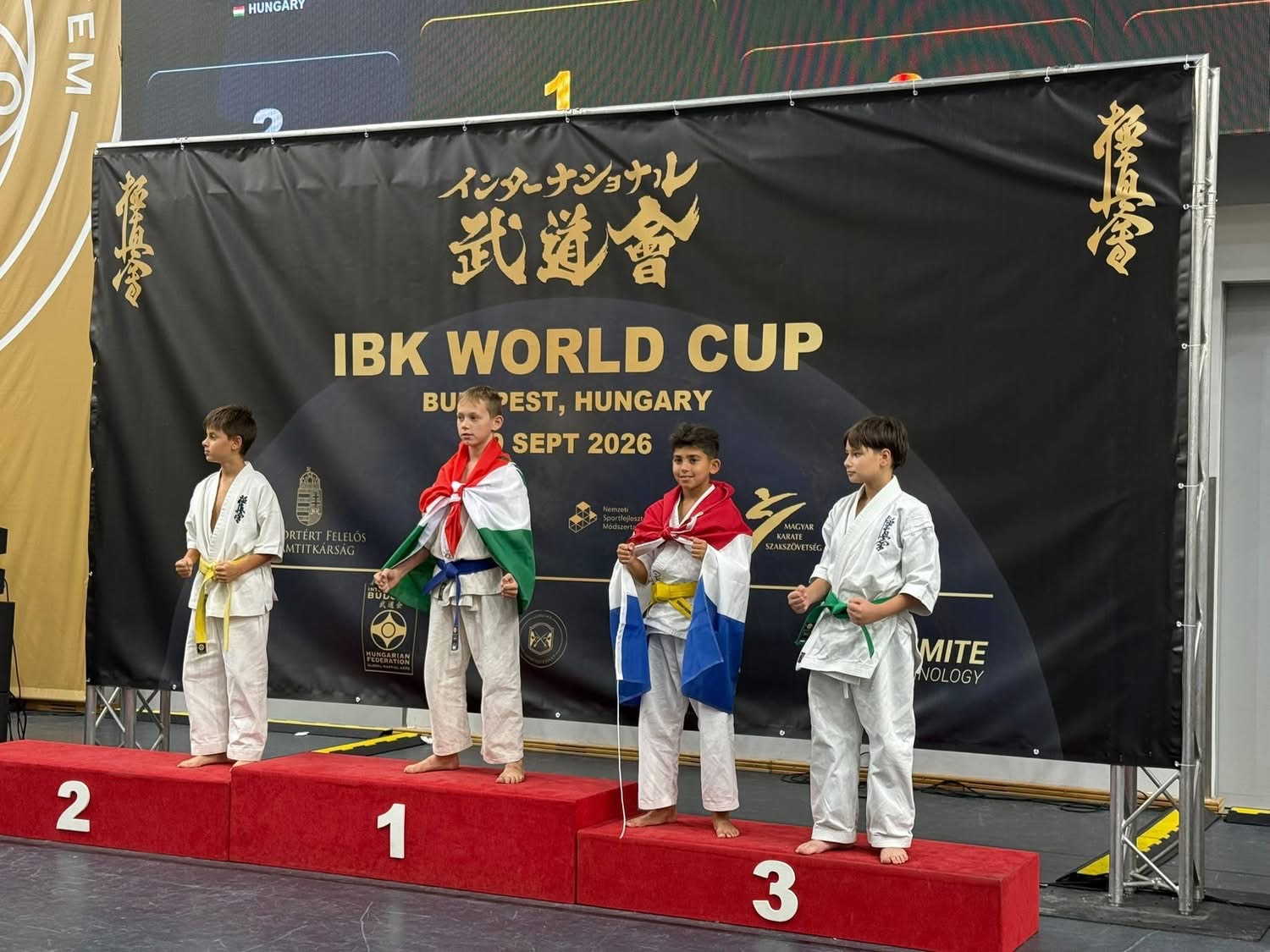 Het volledige podium van de U14-categorie