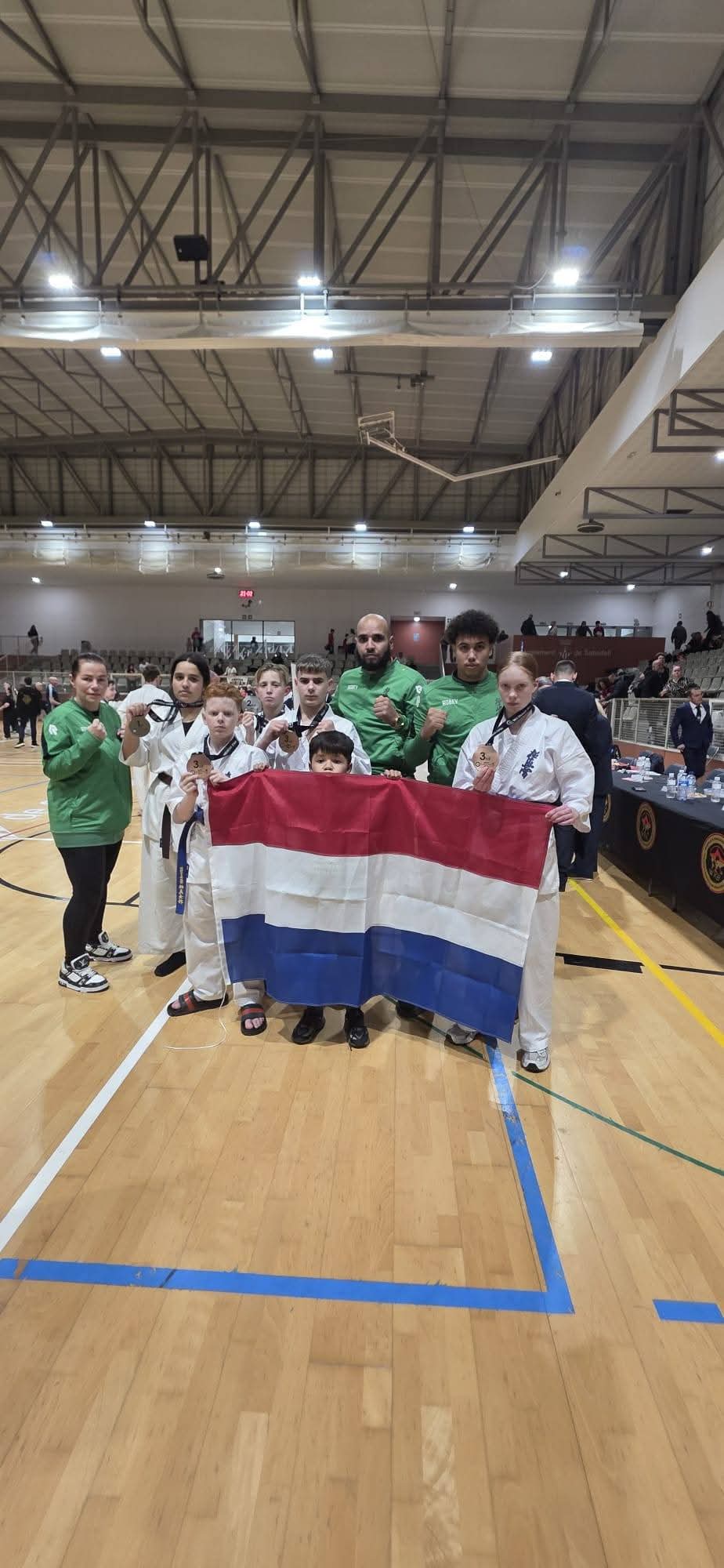 Hoogeveen Gym met Nederlandse vlag tijdens de Spanish Open in Sabadell in 2026