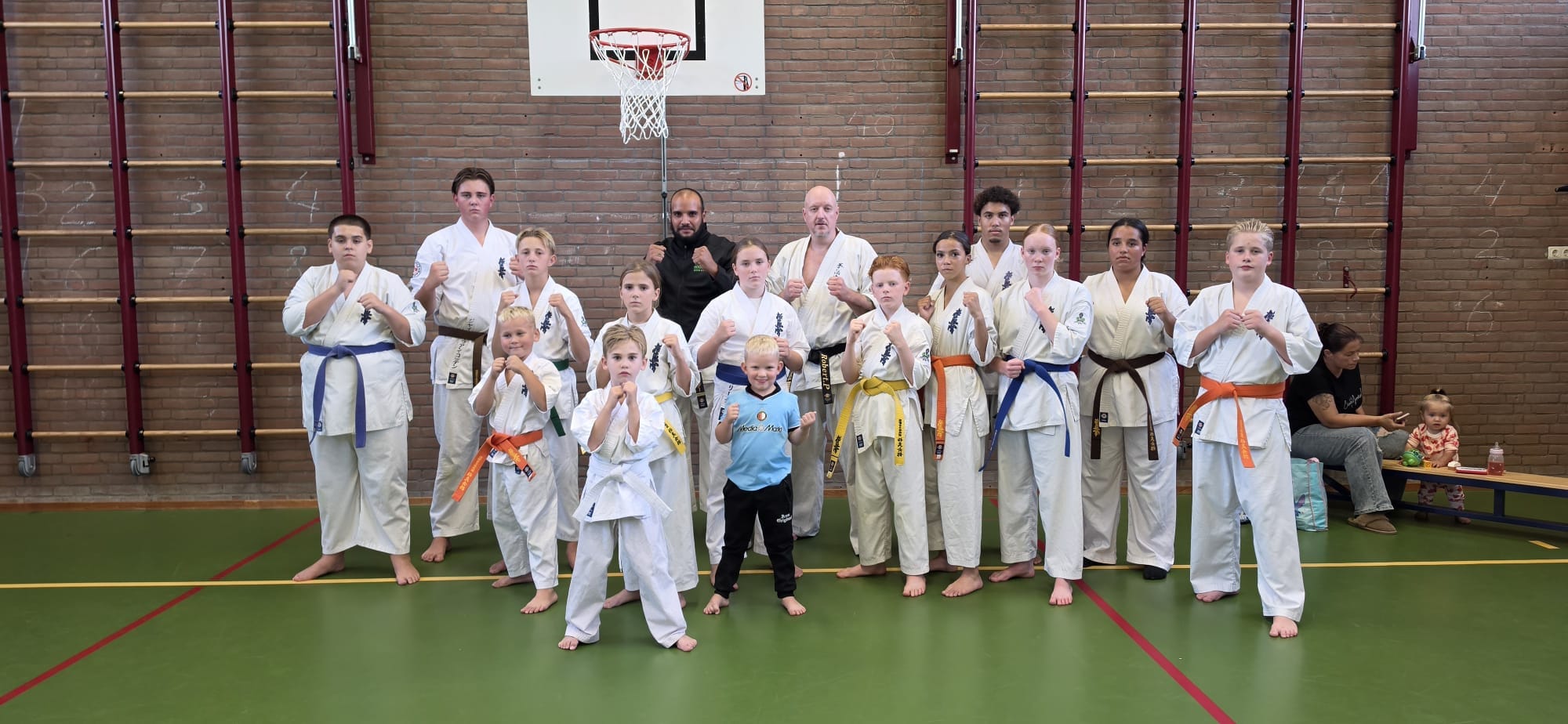 Groepsfoto van het WKKO Closed Seminar met Shihan Rob Pepels